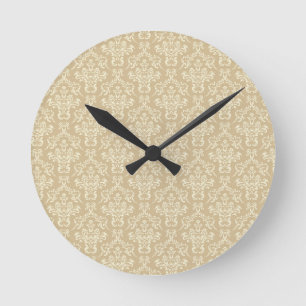 Reloj Redondo Mediano Damasco en color crema