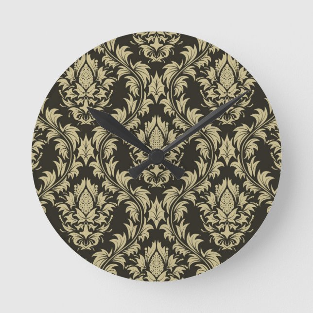 Reloj Redondo Mediano Damask background (Anverso)