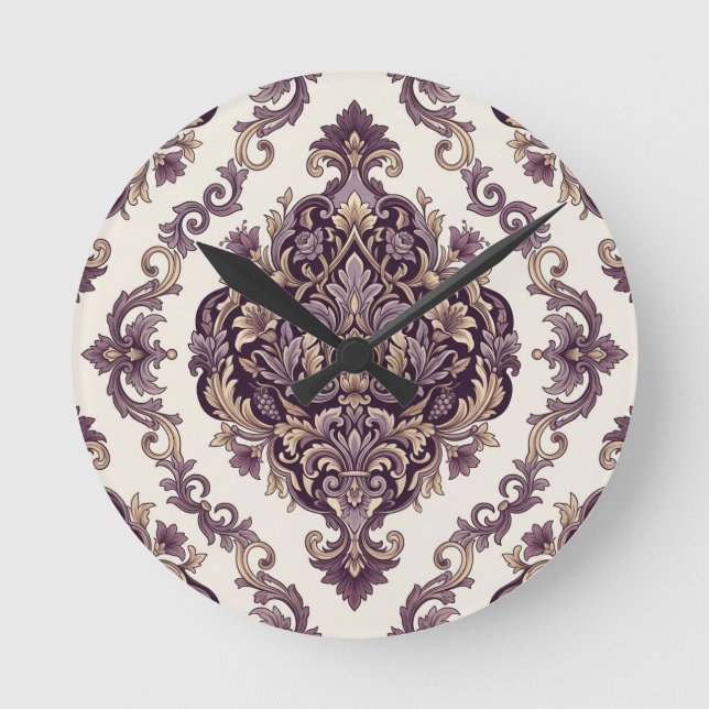 Reloj Redondo Mediano Damask Elegante (Anverso)