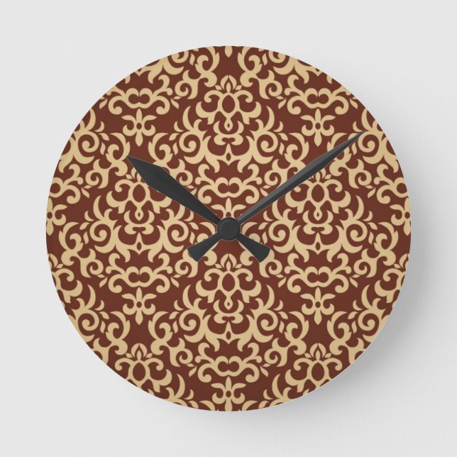 Reloj Redondo Mediano Damask pattern on gradient background (Anverso)