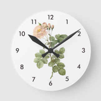 Reloj Redondo Mediano damask rose (Rosa damascena aurora) by Redouté