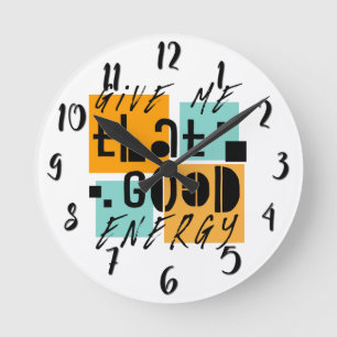 Reloj Redondo Mediano Dame esa ENERGÍA Naranja Positiva