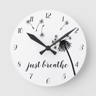 Reloj Redondo Mediano Dandelion inspirador negro/blanco