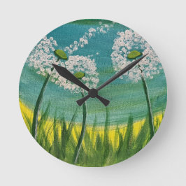 Reloj Redondo Mediano Dandelions - Pintura original