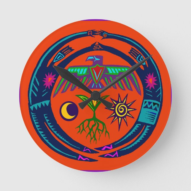 Reloj Redondo Mediano Danza de la Lluvia (Anverso)
