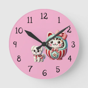 Reloj Redondo Mediano Daruma con pipa y cinta de opciones