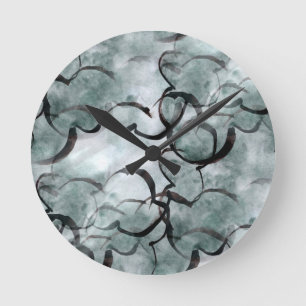 Reloj Redondo Mediano de la mano gris del arte pintura vanguardista,