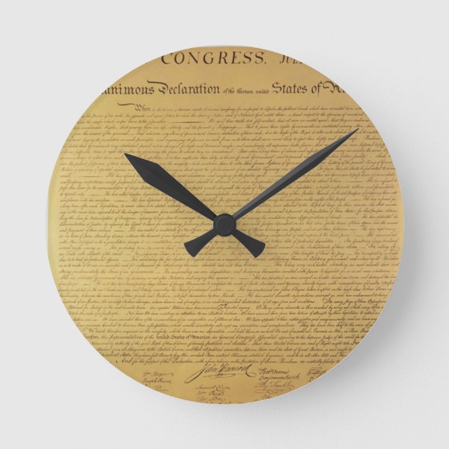 Reloj Redondo Mediano Declaración de Independencia (Anverso)