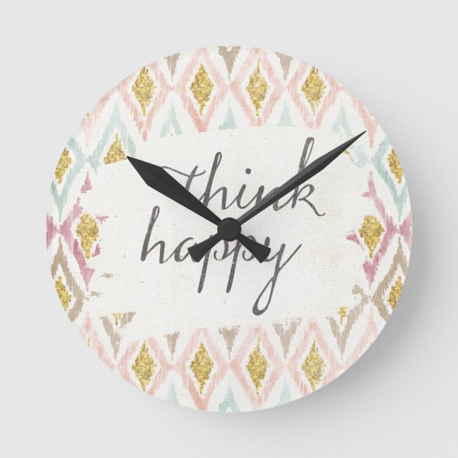 Reloj Redondo Mediano Deco suave V | Think Happy (Anverso)