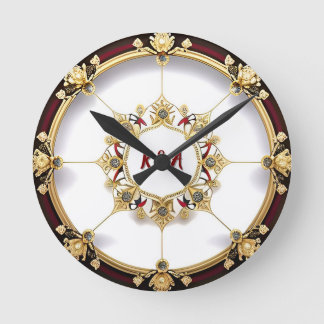 Reloj Redondo Mediano Decoración de Hogar de Estilo Real de Lujo
