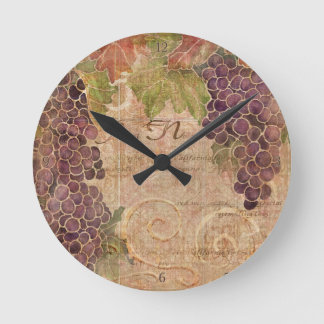 Reloj Redondo Mediano Decoración de la casa de viña de uva de edad avanz