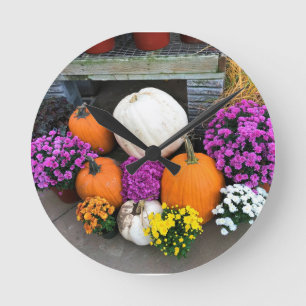 Reloj Redondo Mediano Decoración de otoño