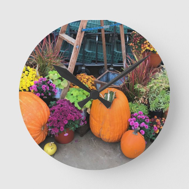 Reloj Redondo Mediano Decoración de otoño (Anverso)