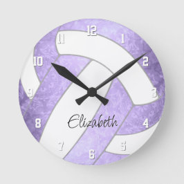 Reloj Redondo Mediano decoración lilac violeta de voleibol