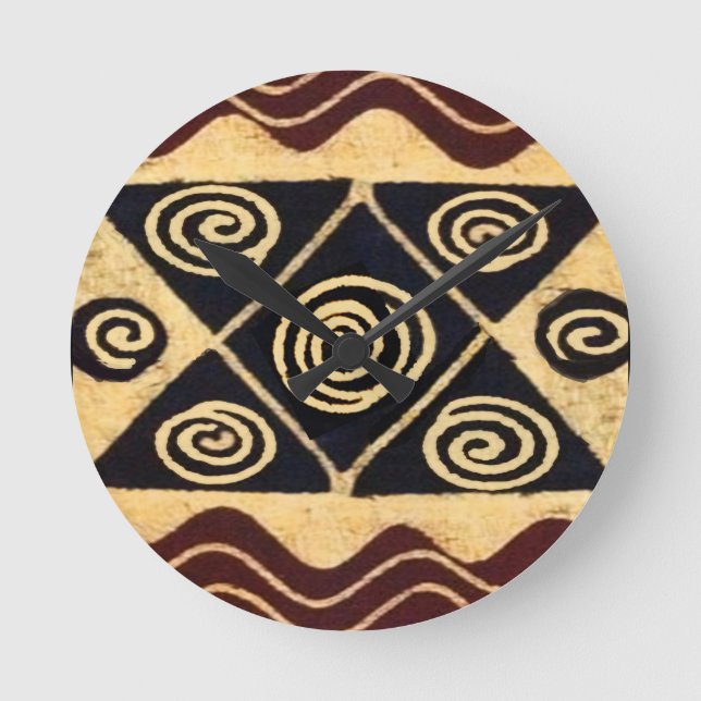 Reloj Redondo Mediano Decoración Primordial africana (Anverso)