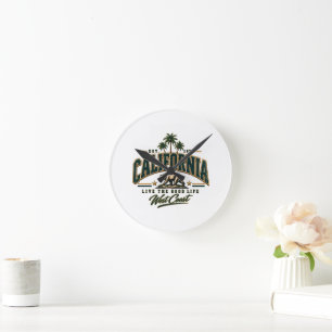 Reloj Redondo Mediano Decoración Vintage República de California 