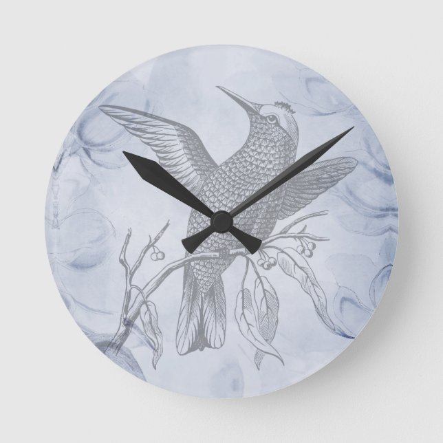 Reloj Redondo Mediano Decorative Bird Art Penmanship (Anverso)