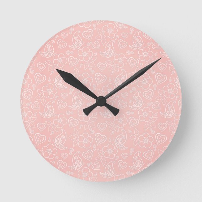 Reloj Redondo Mediano Decorative floral pattern (Anverso)