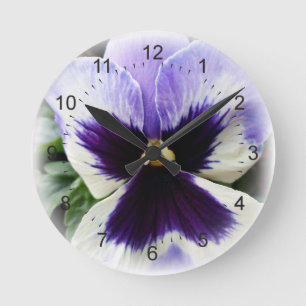 Reloj Redondo Mediano deep purple on white pansy
