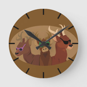 Reloj Redondo Mediano Deer Con Gafas De Sol
