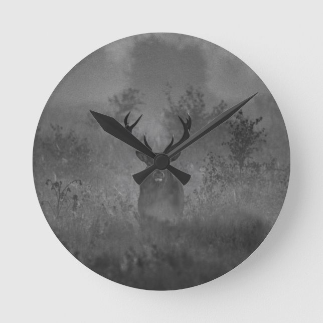 Reloj Redondo Mediano Deer In The Mist (Anverso)