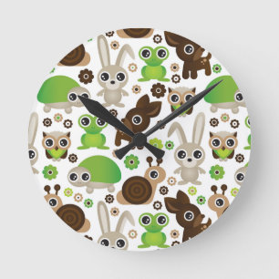 Reloj Redondo Mediano deer turtle bunny animal wallpaper