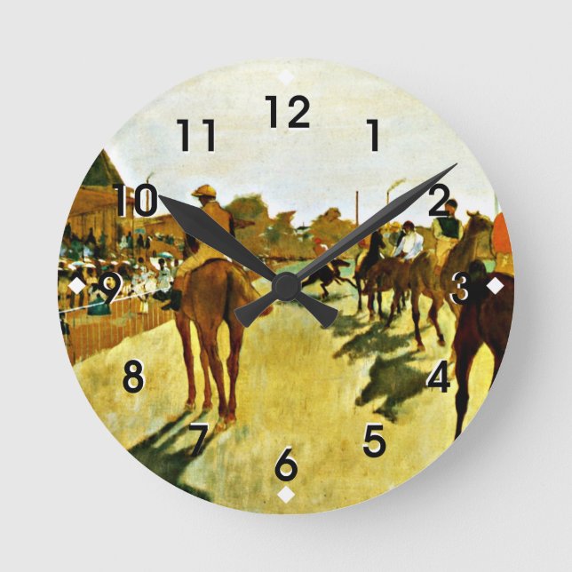 Reloj Redondo Mediano Degas: Caballos de carreras antes de los quioscos (Anverso)