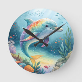 Reloj Redondo Mediano Delfín subacuático