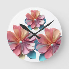 Reloj Redondo Mediano Delicado Bloom Petal de papel