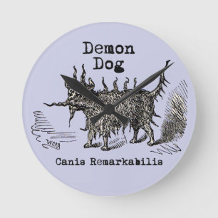 Reloj Redondo Mediano Demonio de Perro Divertido Vintage Lindo