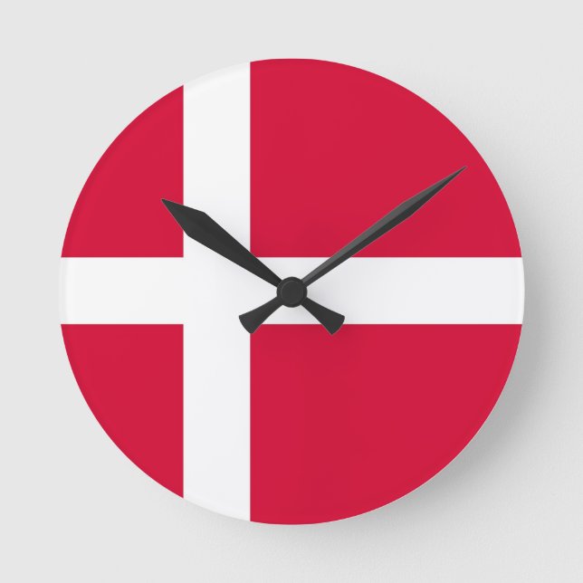 Reloj Redondo Mediano denmark country flag clock (Anverso)