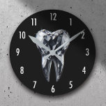 Reloj Redondo Mediano Dentista Moderno Diamante Diamante Dental Negro Of<br><div class="desc">Reloj Dentista Moderno de Diamantes Odontología Dental Negra.</div>