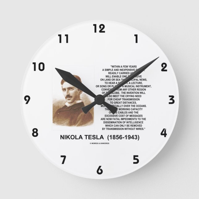 Reloj Redondo Mediano Dentro del dispositivo barato simple Tesla de (Anverso)