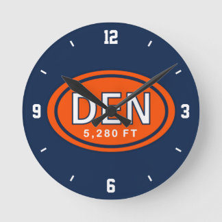 Reloj Redondo Mediano Denver Colorado fútbol del naranja y del azul de