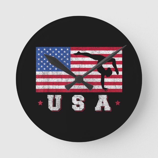 Reloj Redondo Mediano Deportes patrióticos Gigantes de la Bandera Estado (Anverso)