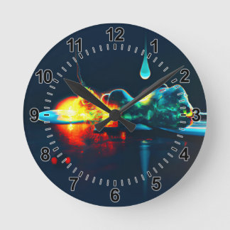 Reloj Redondo Mediano Derivación líquida brillante