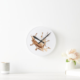 Reloj Redondo Mediano Derrame de Café