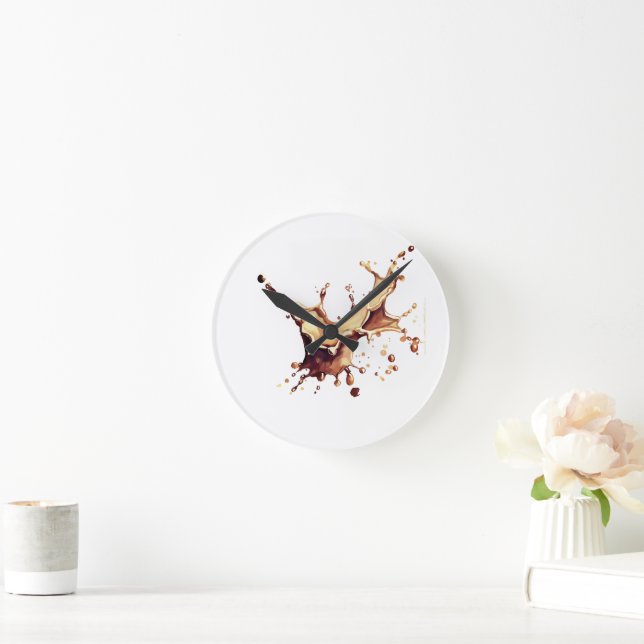 Reloj Redondo Mediano Derrame de Café (Hogar)