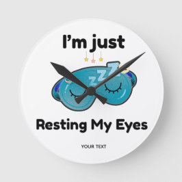 Reloj Redondo Mediano Descansando Mis Ojos Nombre Personalizado Chiste P