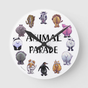 Reloj Redondo Mediano Desfile de Animales