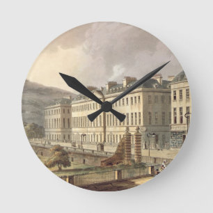 Reloj Redondo Mediano Desfile del norte, del 'baño ilustrado por una