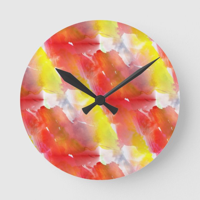 Reloj Redondo Mediano Design texture watercolor background (Anverso)