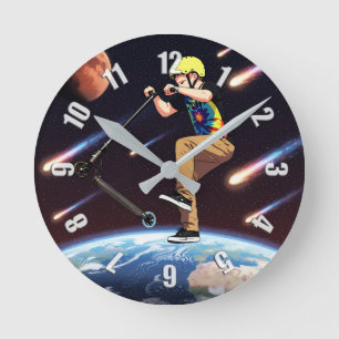 Reloj Redondo Mediano Deslizándose hacia las estrellas - Piloto de Scoot