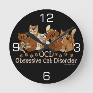Reloj Redondo Mediano Desorden obsesivo del gato de OCD