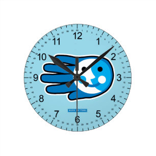 Reloj Redondo Mediano Después por completo sonrisa de la luna azul