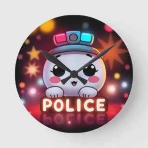 Reloj Redondo Mediano Destacamento de Policía Adorable – Diseño de Patru