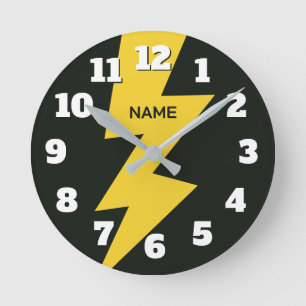 Reloj Redondo Mediano Destello de perno de iluminación amarillo personal