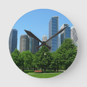 Reloj Redondo Mediano Destino de los edificios del Parque Windy City de 