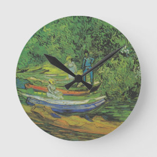 Reloj Redondo Mediano Destino del lago boat de la naturaleza de Van Gogh