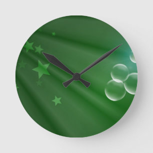 Reloj Redondo Mediano Destino verde del amor de la paz del arte del mode